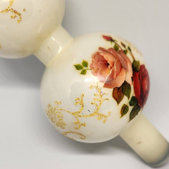 Vintage German Blown Glass Tree Topper Rose Motif - Picture 8 of 10